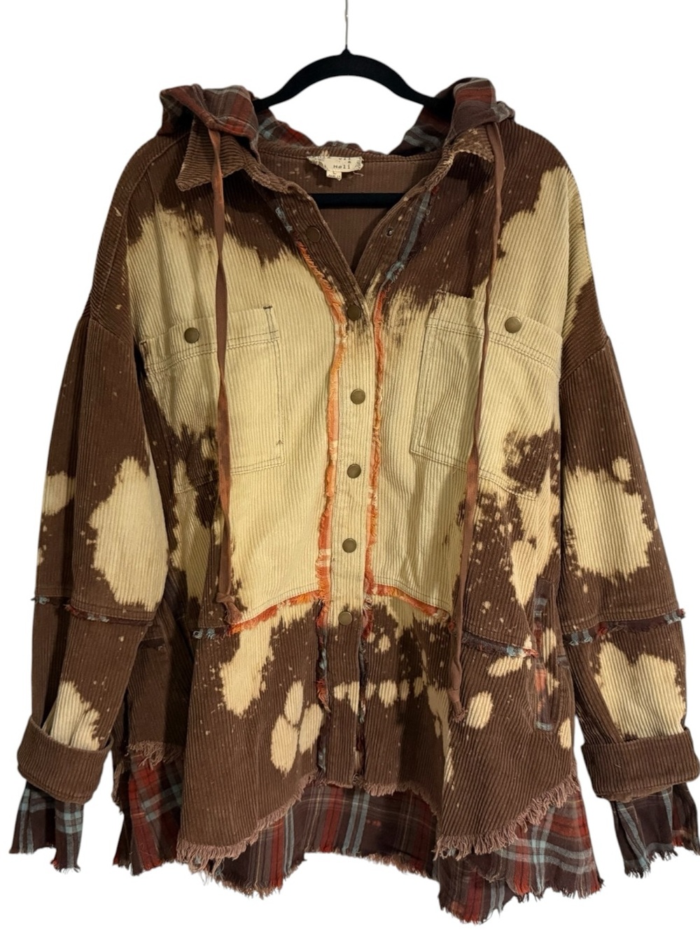 Oli & Hali Bleached Corduroy Check Mixed Jacket Size Large - Picture 4 of 6